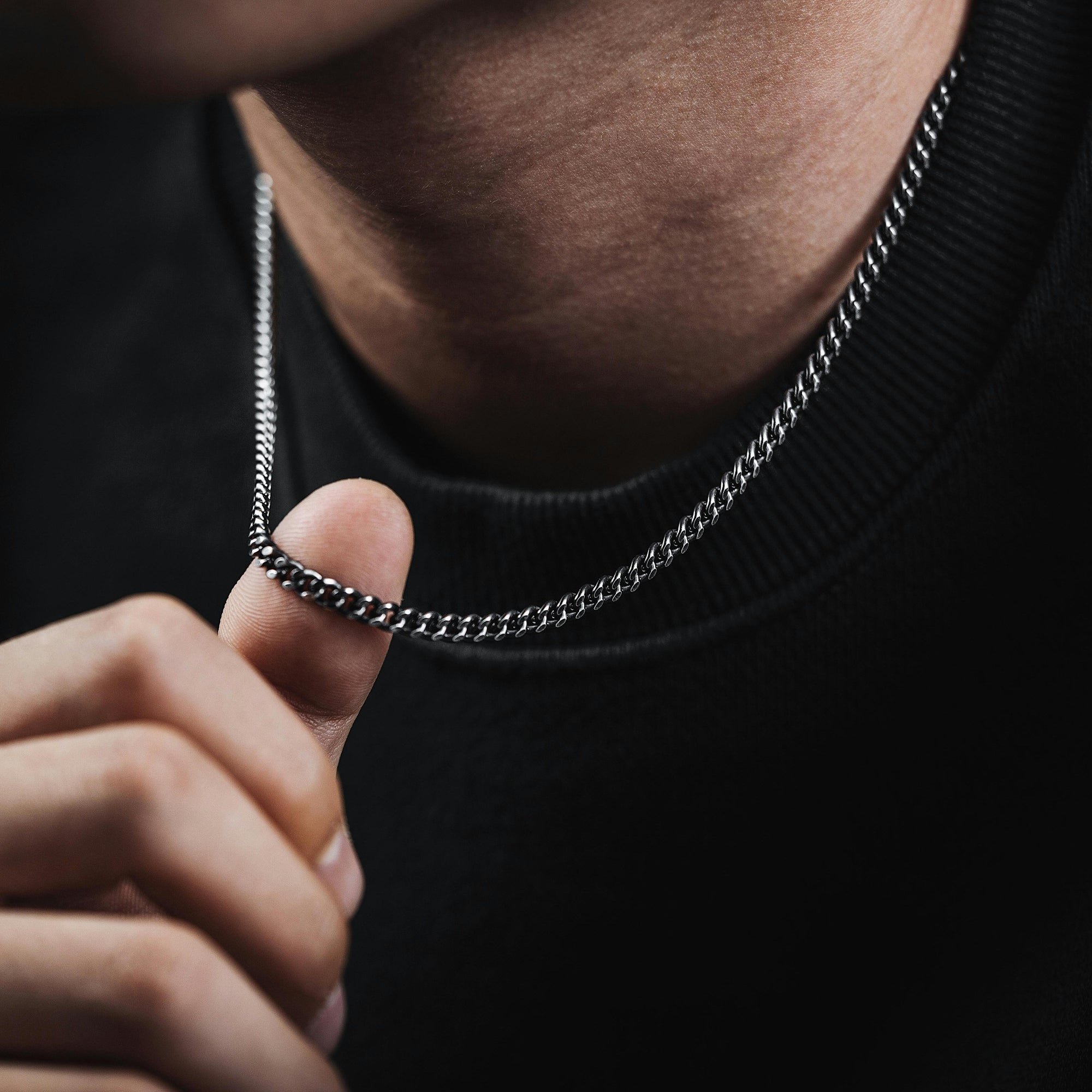 Miami Curb Necklace - Vintage Silver